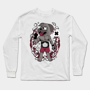 Pug Fighter Illustration Long Sleeve T-Shirt